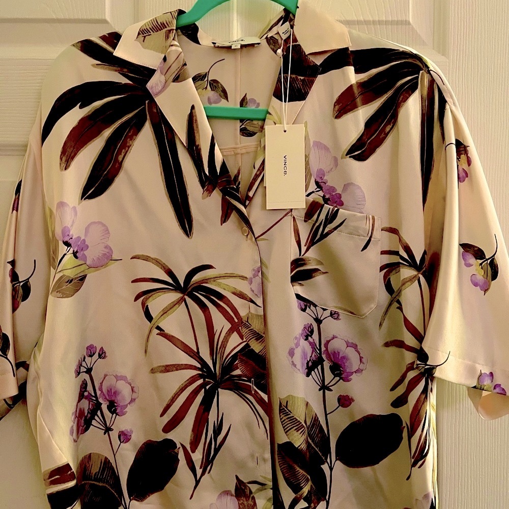 NWT Vince Silk Hawaiian Shirt